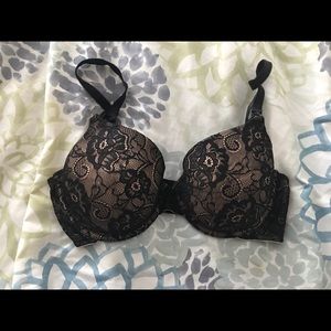 Black lace nursing bra